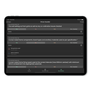 QA checklist - tablet